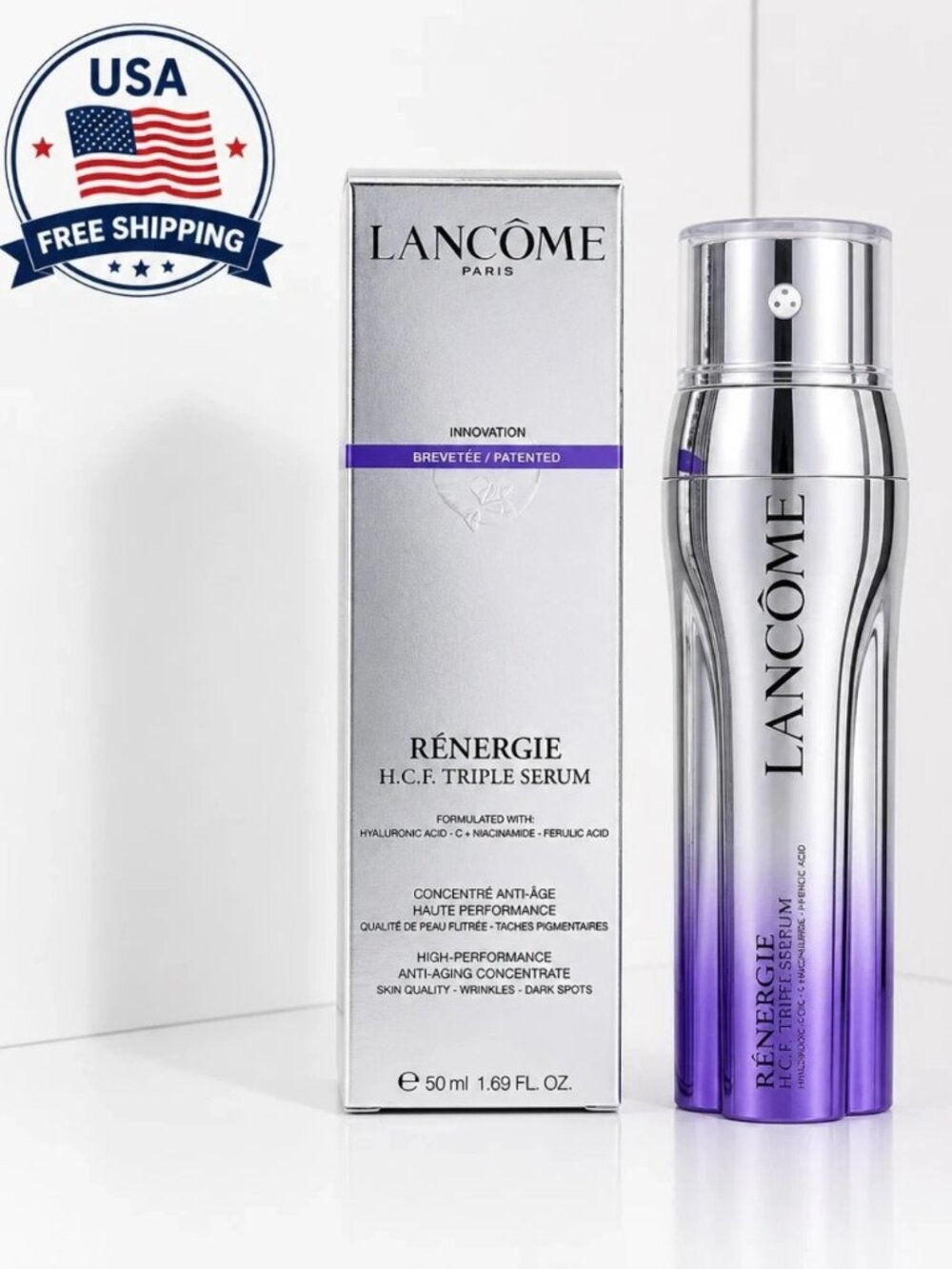 Lancome Rénergie H.C.F. Triple Serum – Purple and Silver Bottle 50ml